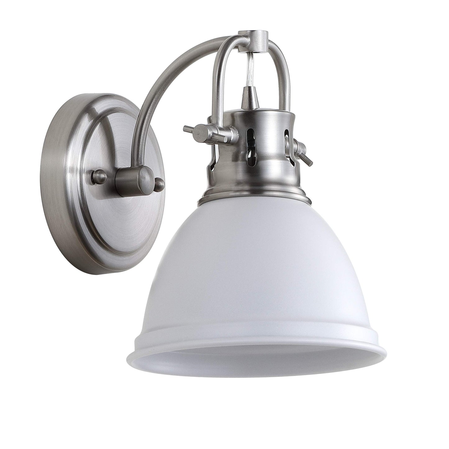 SAFAVIEH SCN4053B Lighting Lawson Brush Nickel and White Bathroom (LED Bulb Included) Sconce