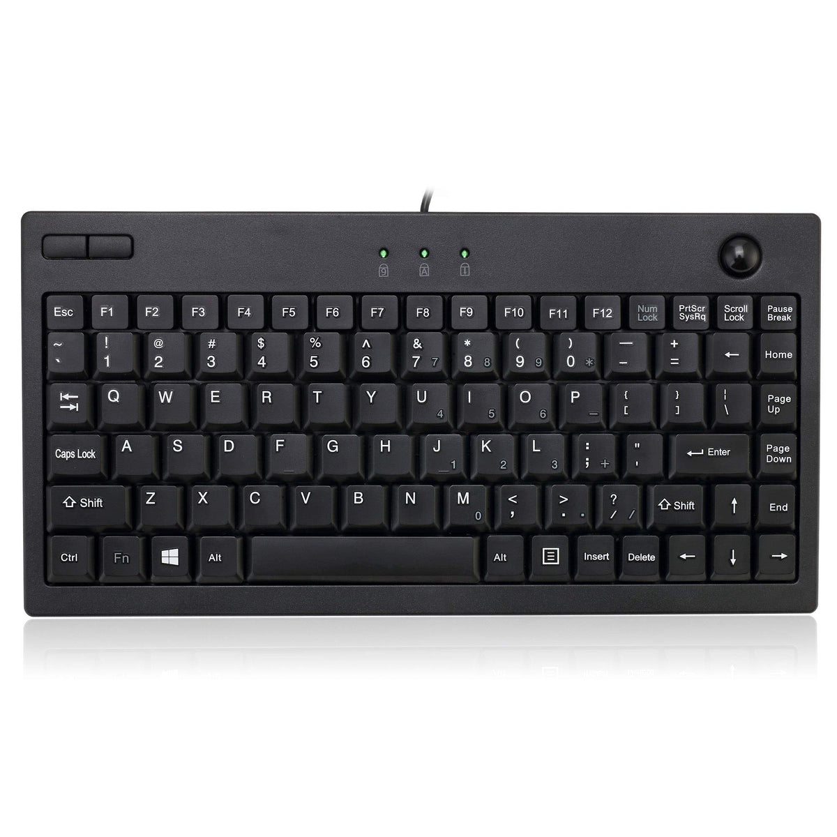 Adesso AKB-310UB Wired USB Mini Trackball Keyboard, Black