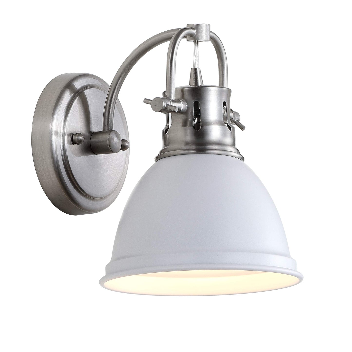 SAFAVIEH SCN4053B Lighting Lawson Brush Nickel and White Bathroom (LED Bulb Included) Sconce