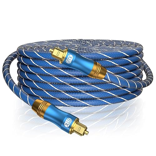 EMK Digital Optical Audio Cable 33Feet/10M Fiber Optical Toslink SPDIF Male to Male Cord for Home Theater, Sound Bar, TV, PS4, Xbox, PlayStation