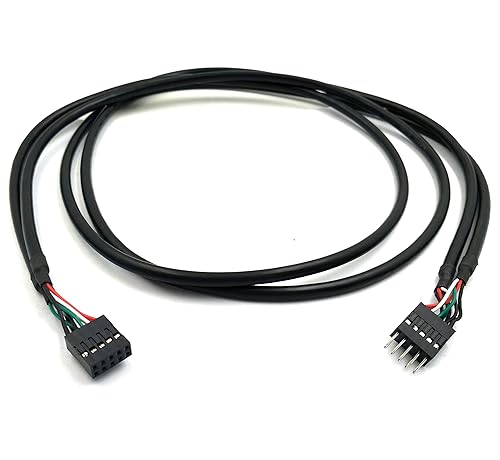 Duttek USB Header Extension Cable, USB Motherboard Cable, USB Header 10 Pin Male to Female Header Extender Extension Dupont Jumper Wires Cable