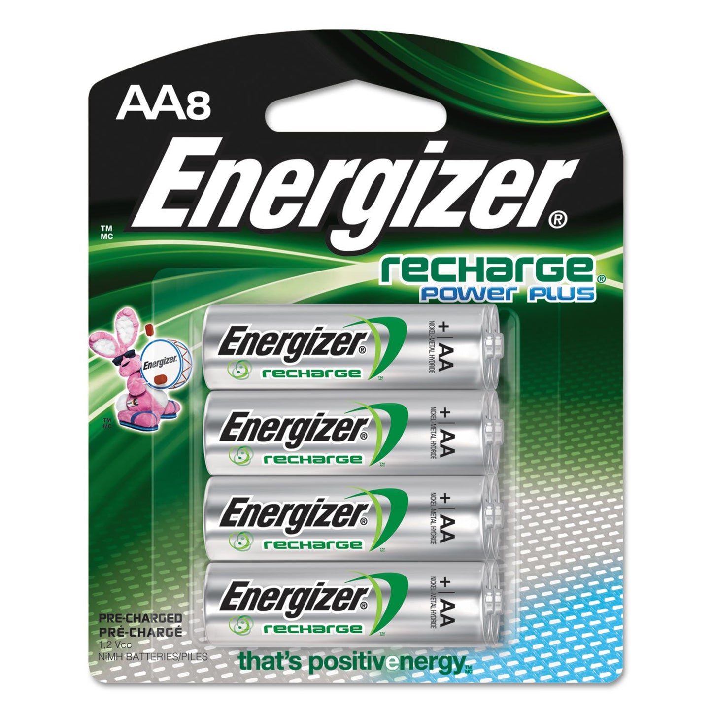 Energizer NiMH Rechargeable Batteries, AAA, 4 Batteries/Pack
