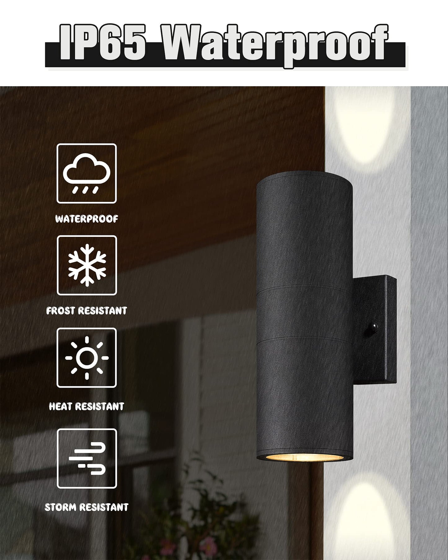Ken & Ricky Outdoor Wall Sconce Lights, Black Exterior Lighting Fixtures, Outside Porch Lights Outdoor Wall Light Fixtures for House Garage Front Door