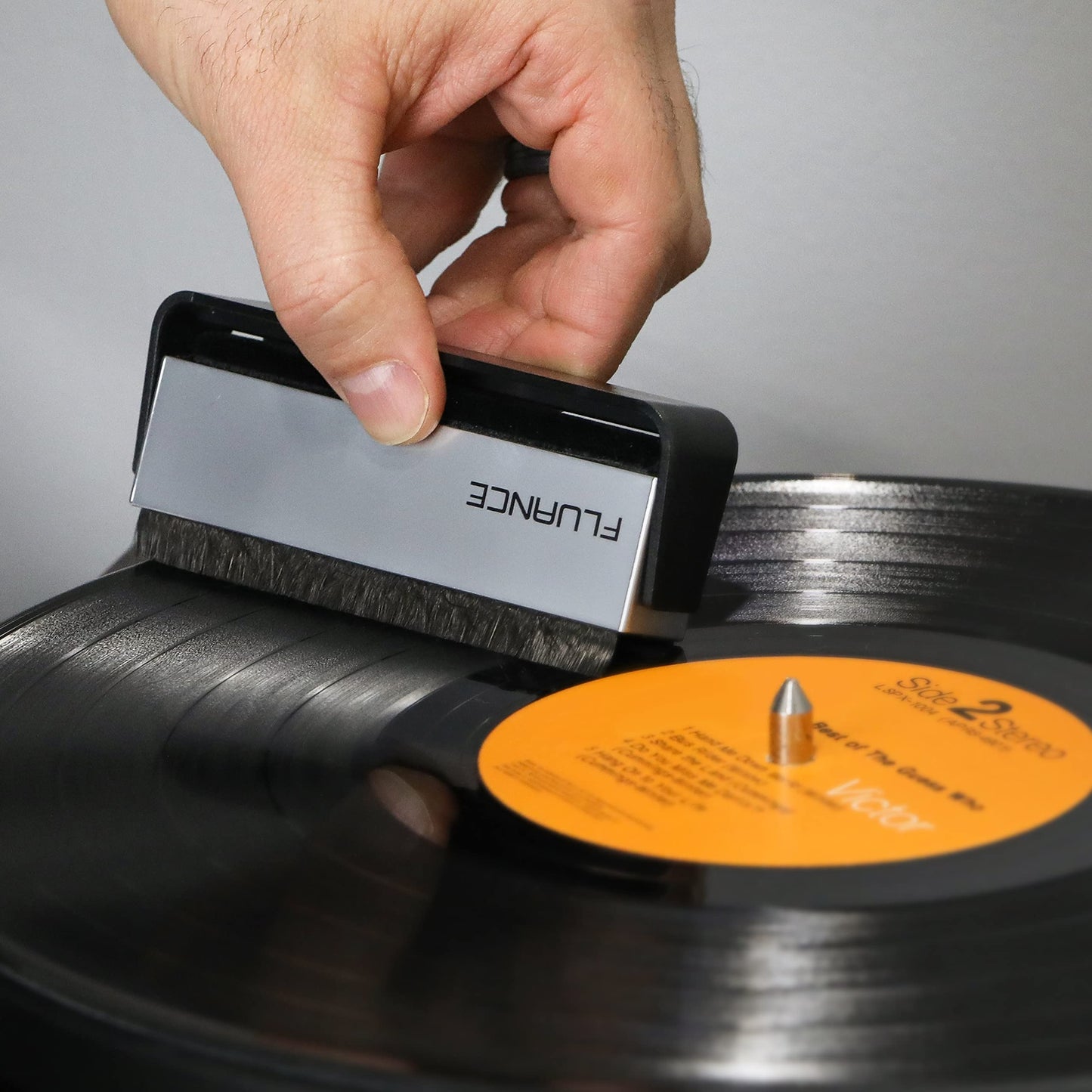 Fluance Vinyl Record Accessory Kit with Record and Stylus Anti-Static Carbon Fiber Brushes and Record Weight (VB52RW02)