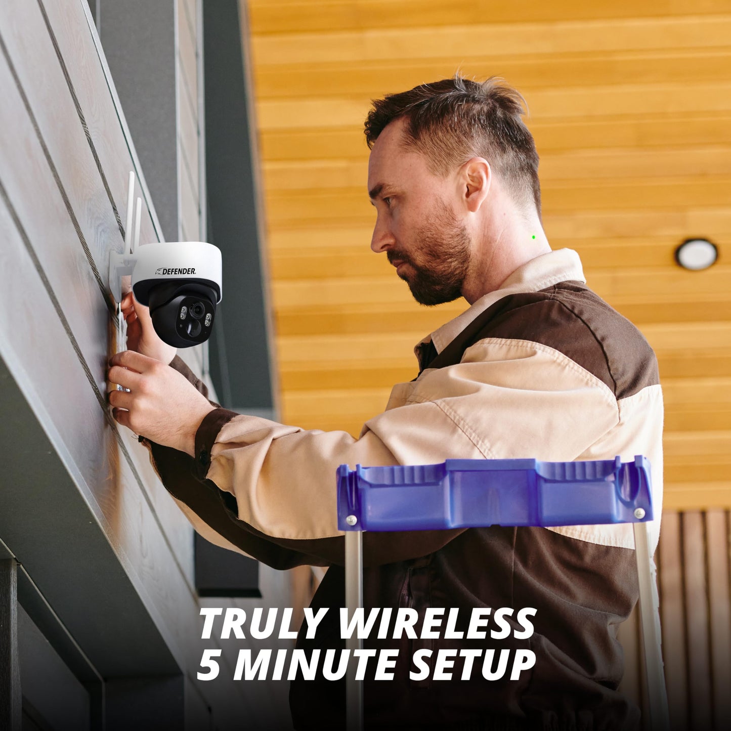 Defender 4G LTE 2K+ AI Frontier PTZ Wireless Outdoor Security Camera, 5W Solar Panel, 360° AI Tracking, Deterrence, 2 Way Talk, 9400maH Battery, Works