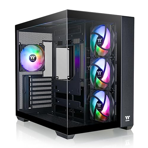 Thermaltake View 380 TG ARGB Black ATX Case; 4x120mm ARGB Fans Included; Supports Hidden-Connector Motherboard; Front & Side Dual Tempered Glass