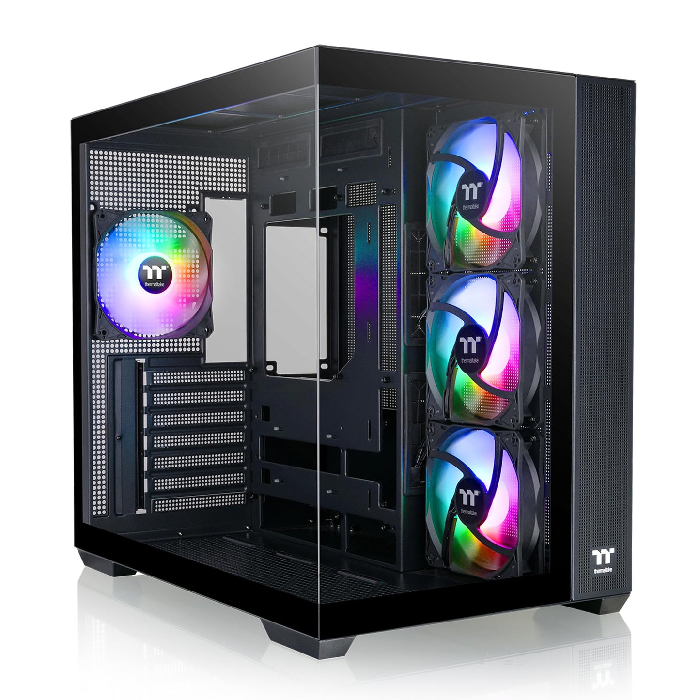 Thermaltake View 380 TG ARGB Black ATX Case; 4x120mm ARGB Fans Included; Supports Hidden-Connector Motherboard; Front & Side Dual Tempered Glass