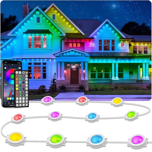 LETIANPAI 300FT Permanent Outdoor Lights,RGB Eaves Light with App Control Remote,DIY Scene Modes IP67 Waterproof Under Eave Lighting,Outdoor Lights