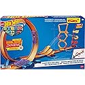 Hot Wheels Toy Car Track Set with 1:64 Vehicle, STEAM Flight Path Challenge Playset, Learn The Basic Physics of Trajectory, Track Storage