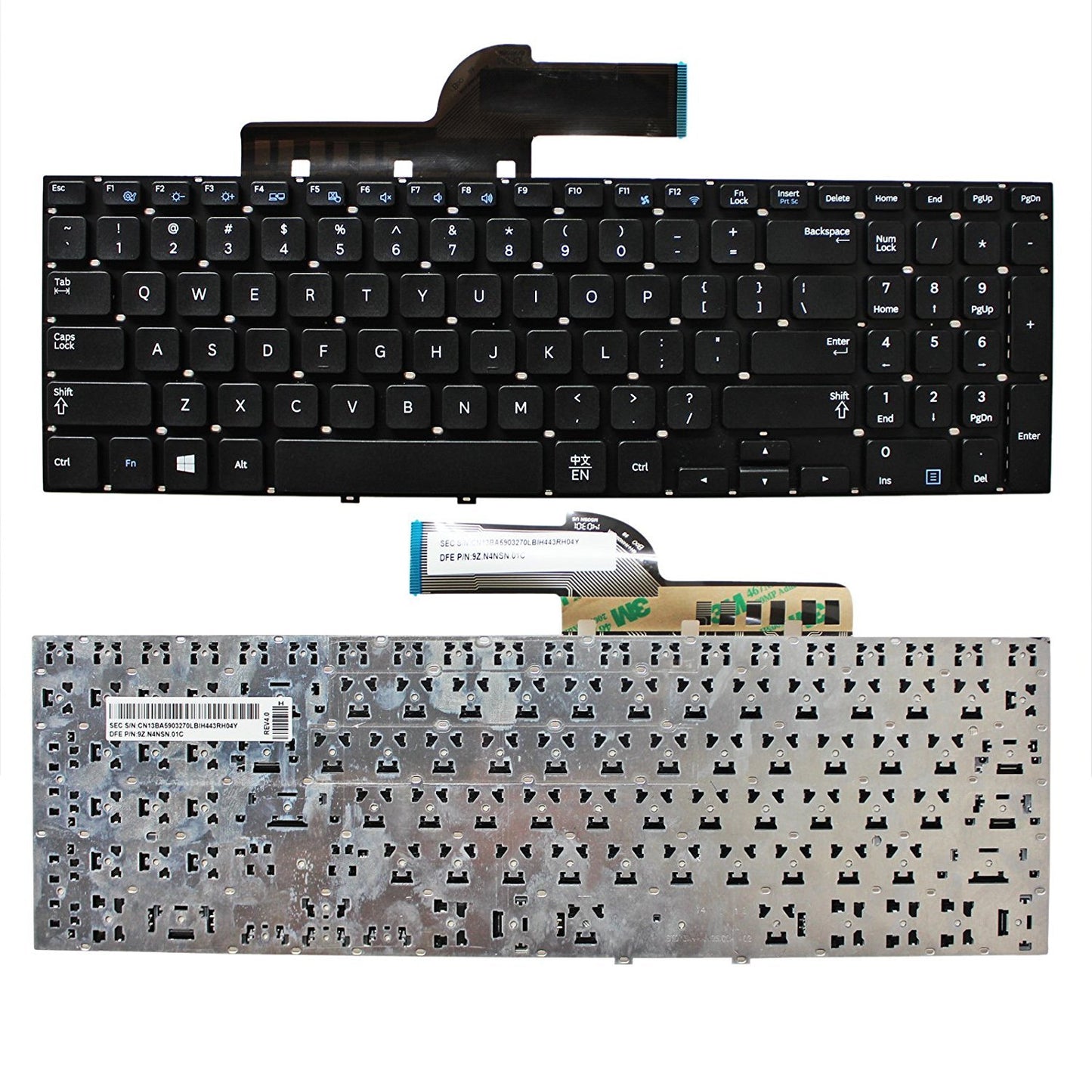 New Laptop Keyboard (Without Frame) Replacement for Samsung NP355V5C NP350E5C NP355E5C NP350V5C NP270E5G, US Layout Black Color