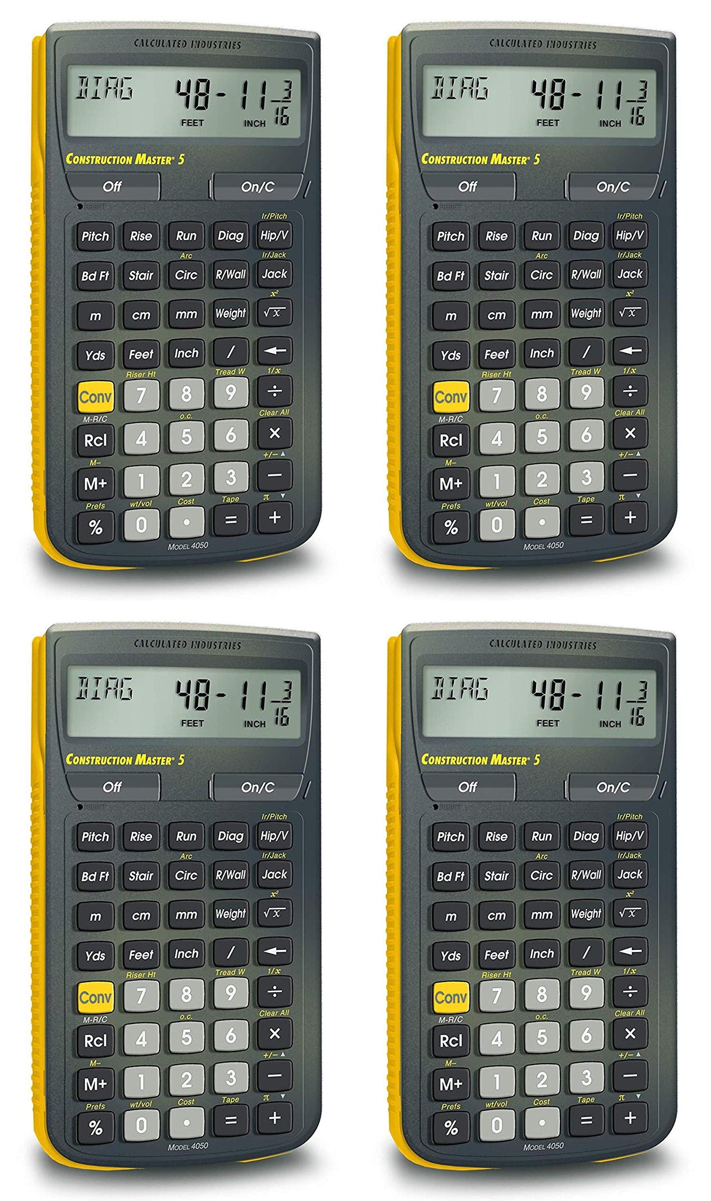 Calculated Industries 4050 Construction Master 5 Construction Calculator Pack of 4