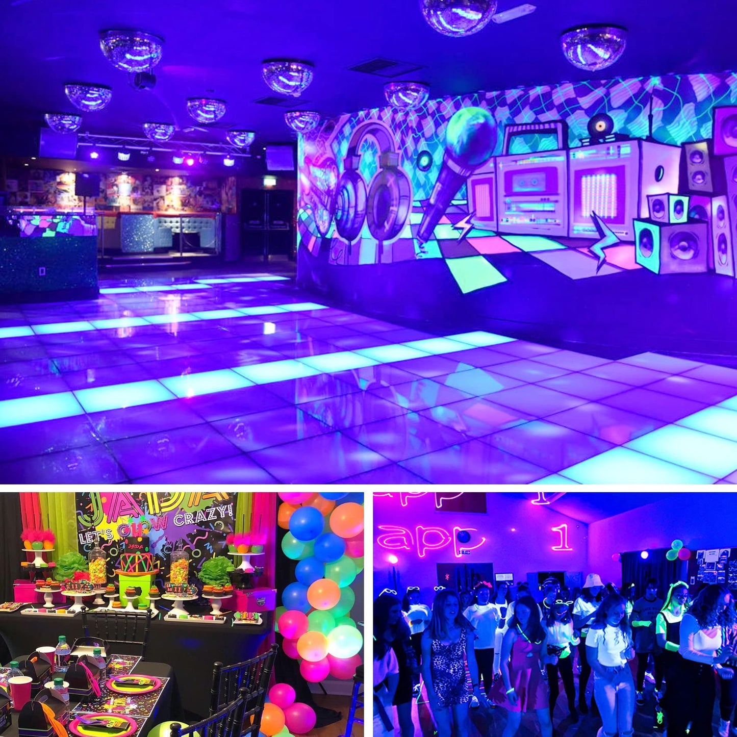 2-Pack Black Light LED Black Light Bars, IP65 Waterproof Black Lights, Glow-in-The-Dark Party Lights for Blacklight Parties, bedrooms, Body Paint