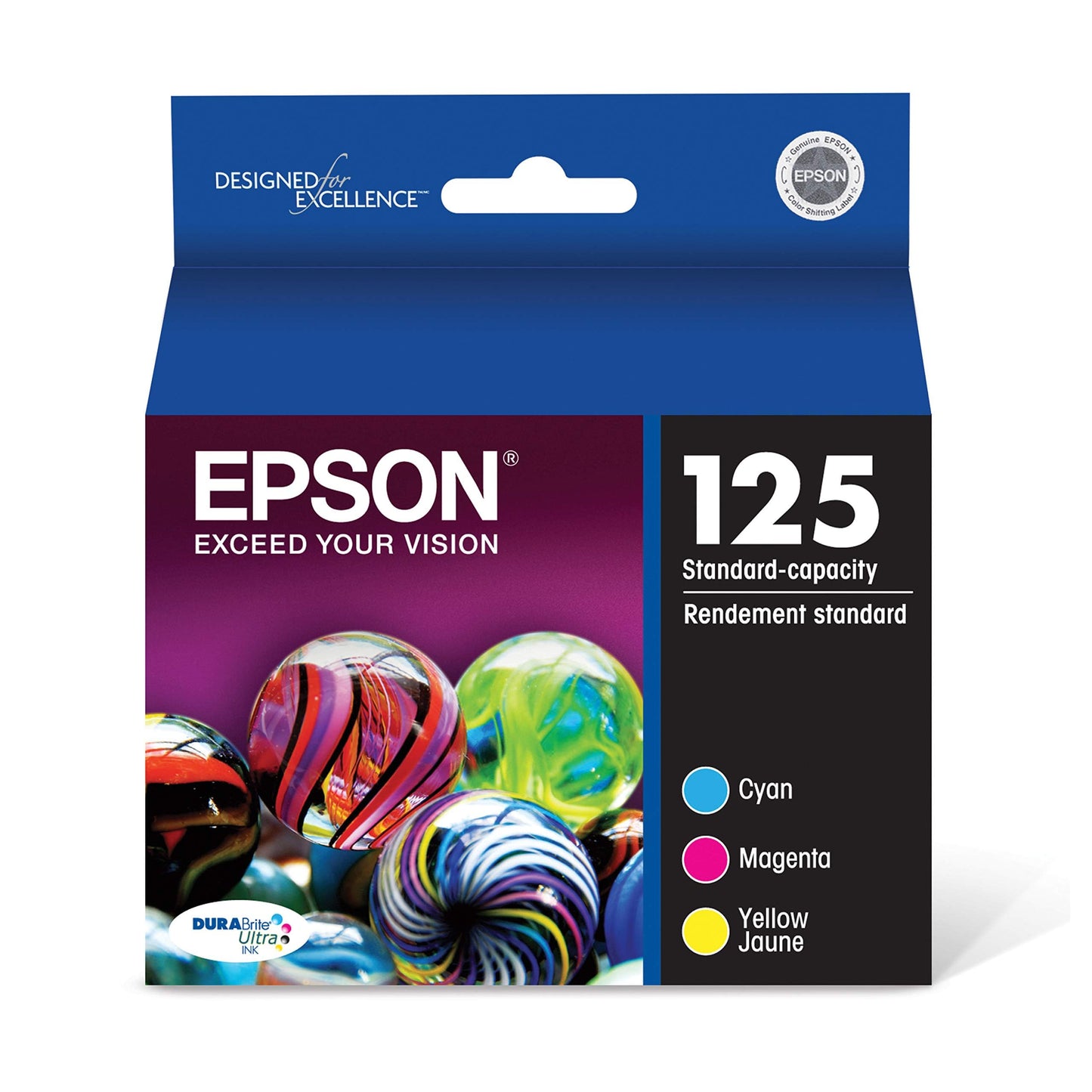 Epson 125 DURABrite Ultra Ink Standard Capacity Color Combo Pack (T125520-S) Works with Stylus NX-125, 127, 130, 230, 420, 530, 625, Workforce WF-320