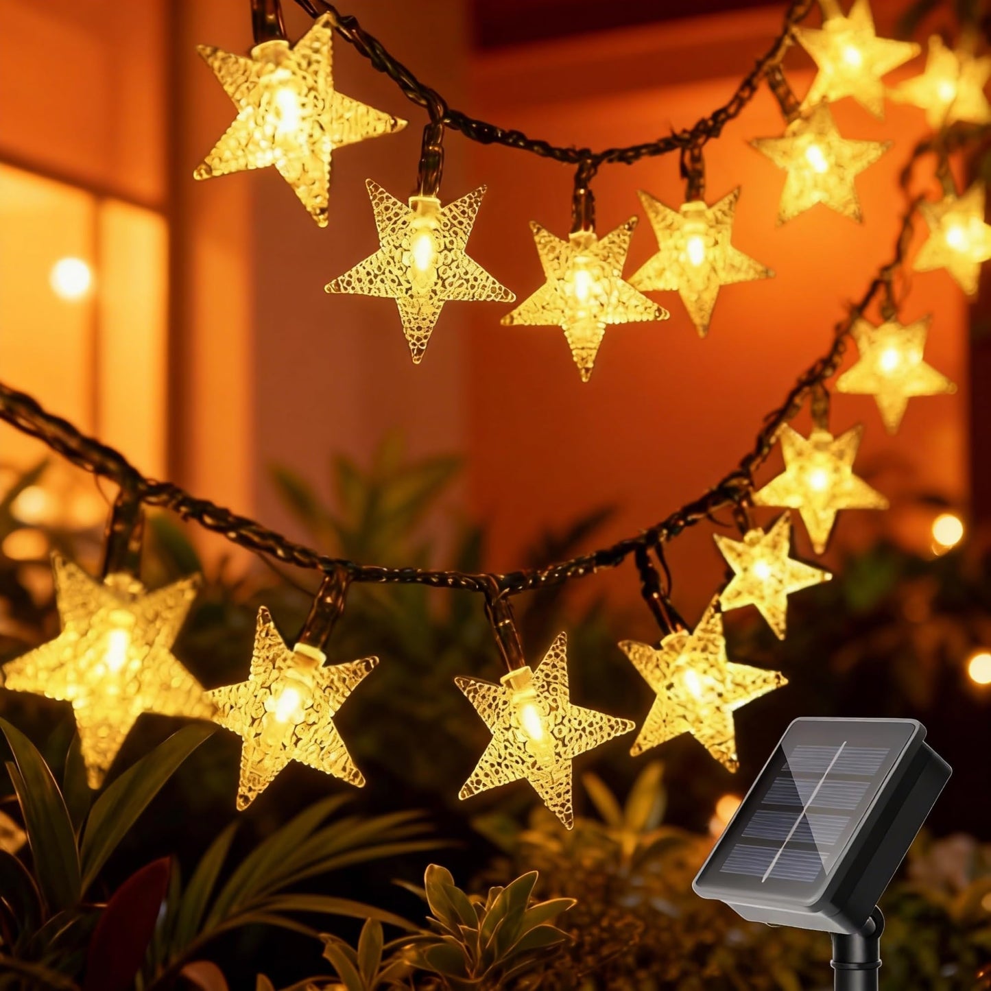 Twinkle Solar Star String Lights Outdoor Waterproof Fairy Lights 39FT 100 LED with 8 Lighting Modes for Camping Garden Wedding Party Tree Holidays