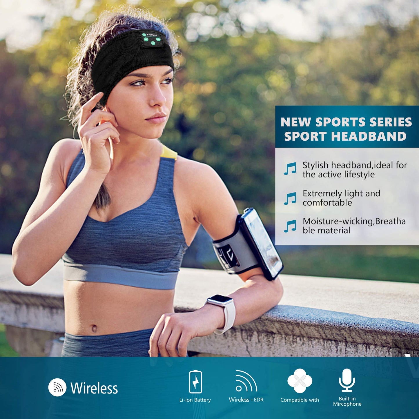 Fulext Sleep Headphones Bluetooth Headband, Sleeping Headphones Sports Headband, Long Time Play Sleeping Headsets with Built in Speakers Perfect…