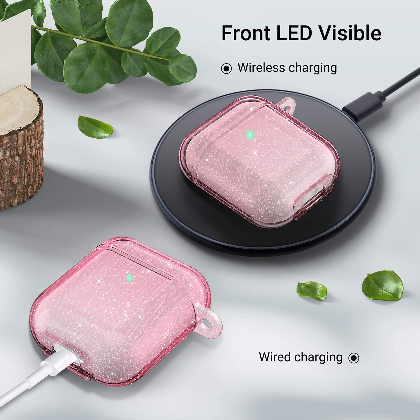 ULAK Compatible with AirPods Case Cover, Clear AirPods 2nd Generation Protective Cover Soft TPU Transparent Shockproof Case Accessories with Keychain