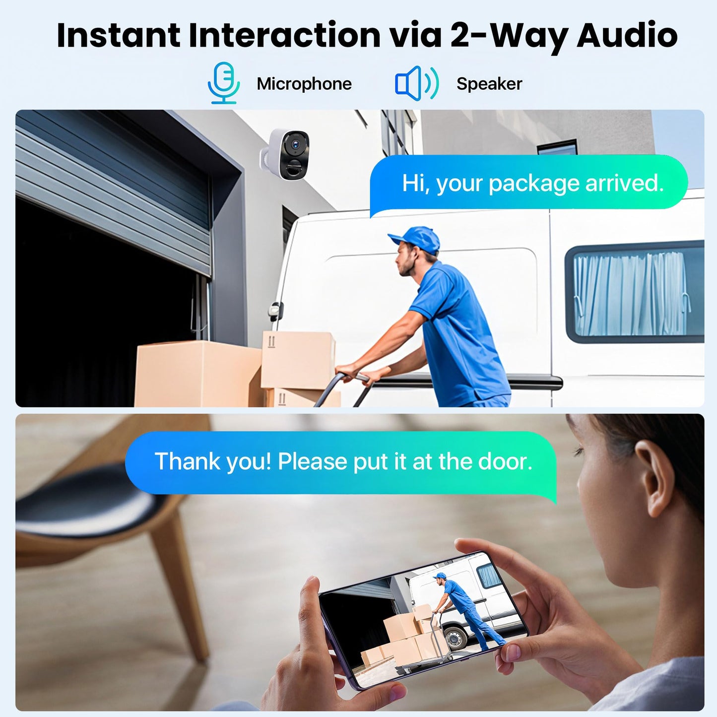 2026 Upgraded 2K Security Cameras Wireless Outdoor (2 Pack), Free Cloud Storage, Long Battery Life, AI Motion Detection, Spotlight & Siren