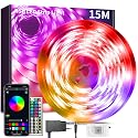 BATHEBRIGHT Led Strip Lights 15M,Music Sync RGB Bluetooth Color Changing Flexible LED Light Strips,with Smart App Control Remote, Led Lights