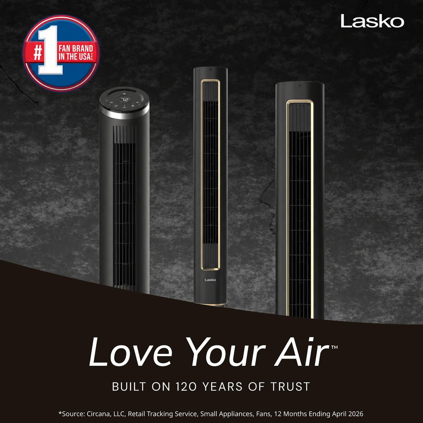 Lasko Pinnacle Quiet 24 dBA DC Tower Fan with Remote - 40" - DST100 - Black