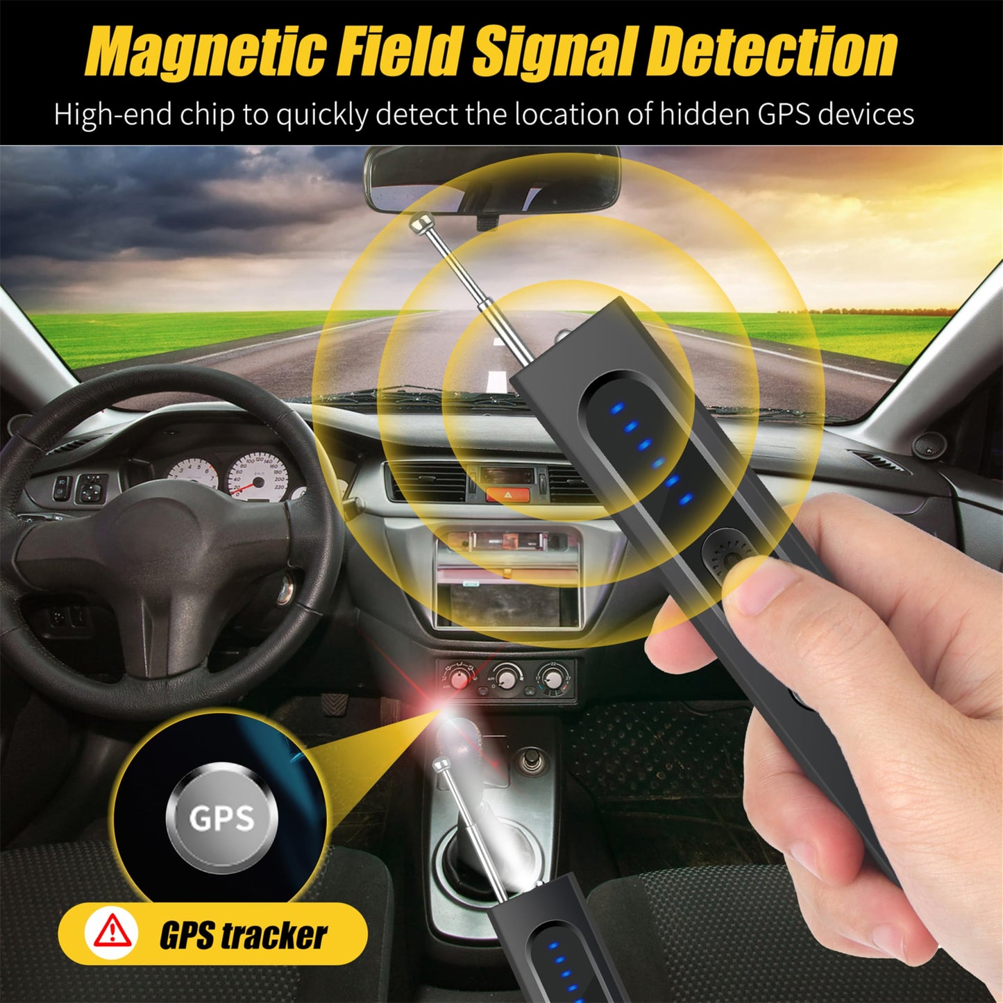 TOPGOOSE Hidden Camera Detectors, Camera Detector with 5 Levels Sensitivity 4 Modes, Portable Mini Design Spy Camera Detector for Hotel Bathroom
