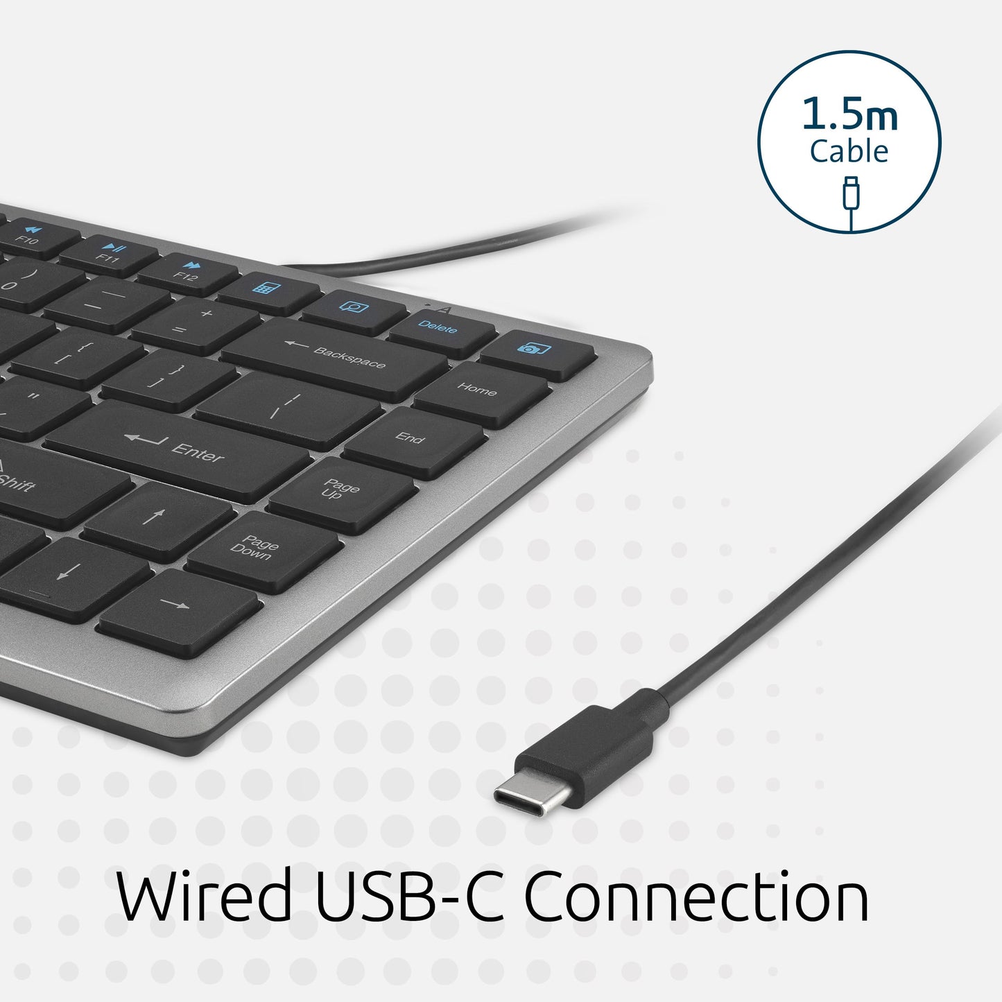 Kensington KB415 USB-C Wired Compact Keyboard, Quiet Scissor-Switch Keys, Programmable, Copilot Hotkey, Compatible with Windows, Black (K75411NA)