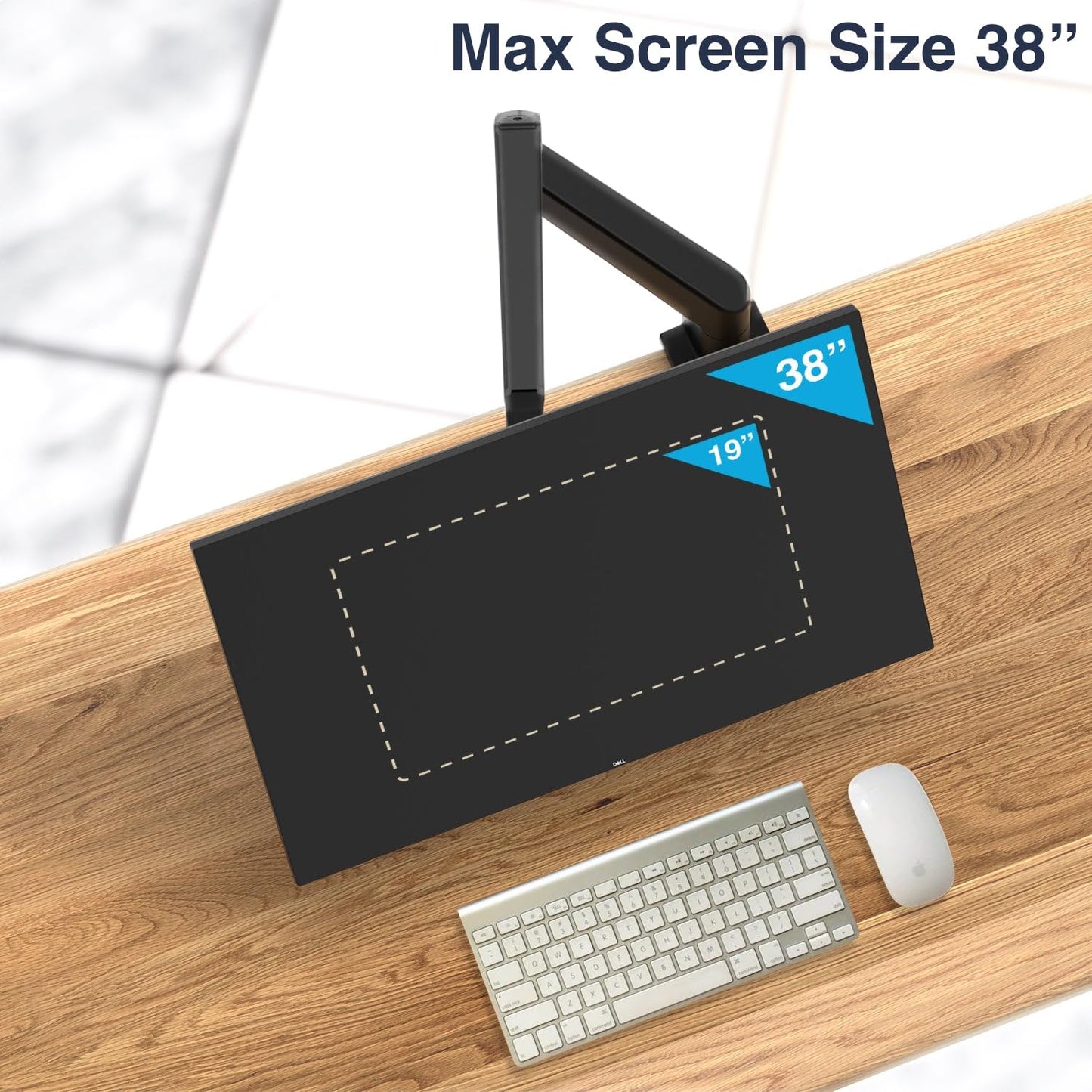 Desky Single Monitor Arm - VESA Mount 17"-32" Screen Full Motion Desk Clamp & Grommet Base - Adjustable Tilt, Swivel, Rotation - Matte Black