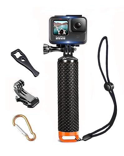 Floating Hand Grip Waterproof Monopod for GoPro Hero 13 12 11 10 9 8 7 6 5 4 3+ Session Black Silver Action Camera Handler & Handle Mount Accessories
