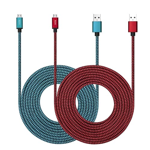 Micro USB Cable 10ft with 3A Fast Charging, 2Pack Ultra Durable 10ft Nylon Braided Charger Cords for Galaxy S7/S6/J8/J7 Note