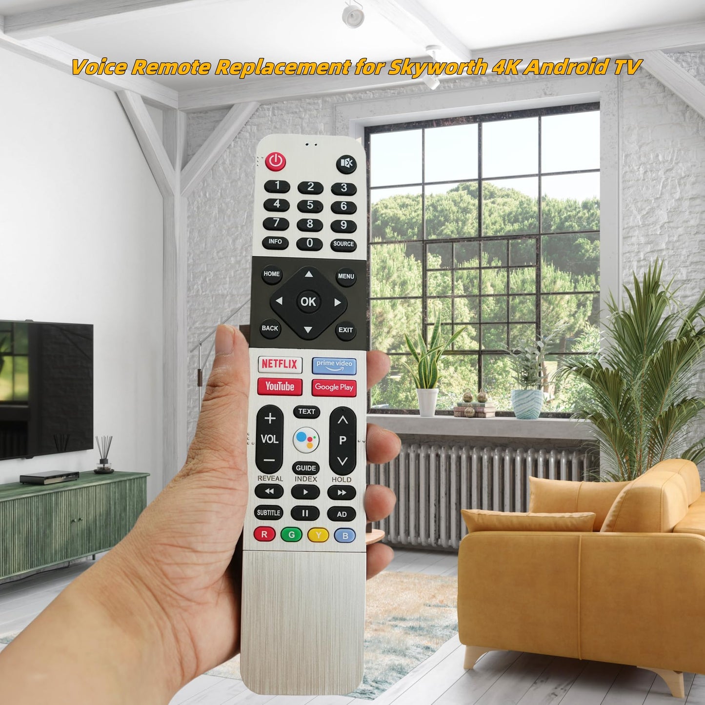 Voice Replacement Remote Control Compatible for Skyworth Smart UHD HDR Android TV 70SUC9400 75SUC9300 50SUC9300 55SUC9300 65SUC9300 50SUC8300
