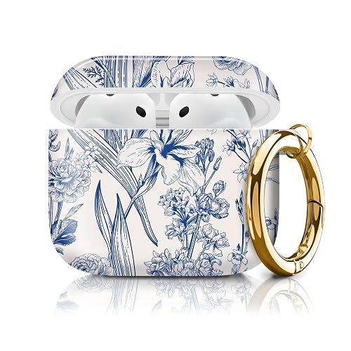 Compatible with Apple Airpods 4th Generation Case Cover(2024), Protective TPU Soft Cases Cover Rugged for Airpod 4 Case with Golden Keychain for Women