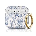 Compatible with Apple Airpods 4th Generation Case Cover(2024), Protective TPU Soft Cases Cover Rugged for Airpod 4 Case with Golden Keychain for Women