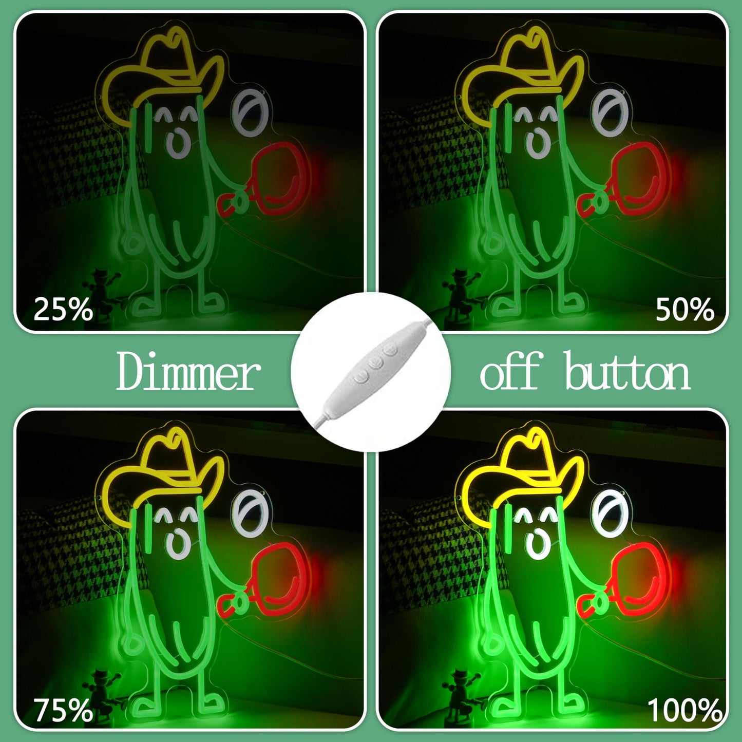 JLEWUINH Funny Cucumber Neon Sign for Wall Decor Ping Pong Neon Light Striking Cowboy Hat Light Up Sign Interesting Sport Led Light Sign for Classroom