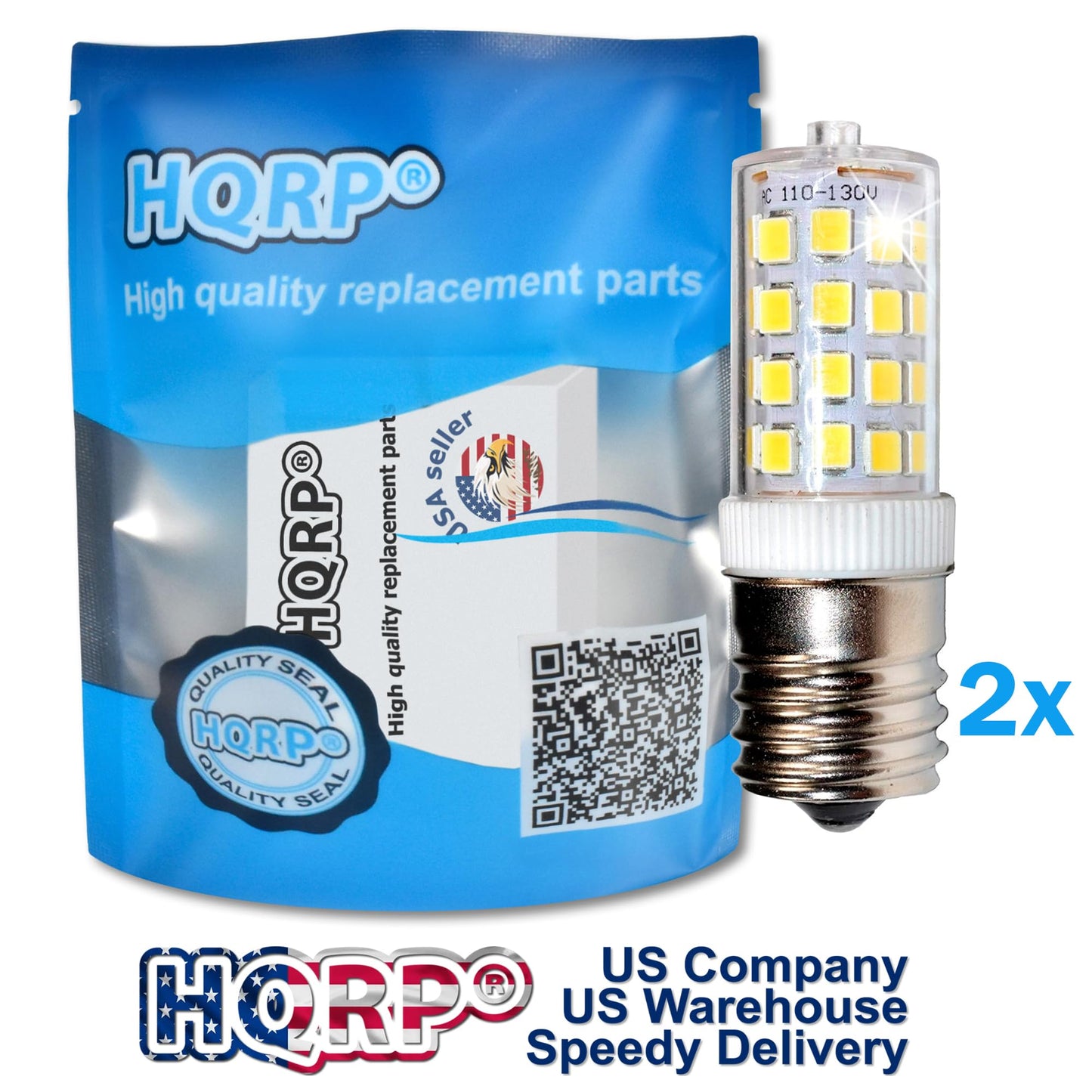 HQRP 2-Pack 110V E17 Dimmable LED Light Bulb Cool White Compatible with Bosch HMV9305-01 / 25T8N / 423878 Replacement