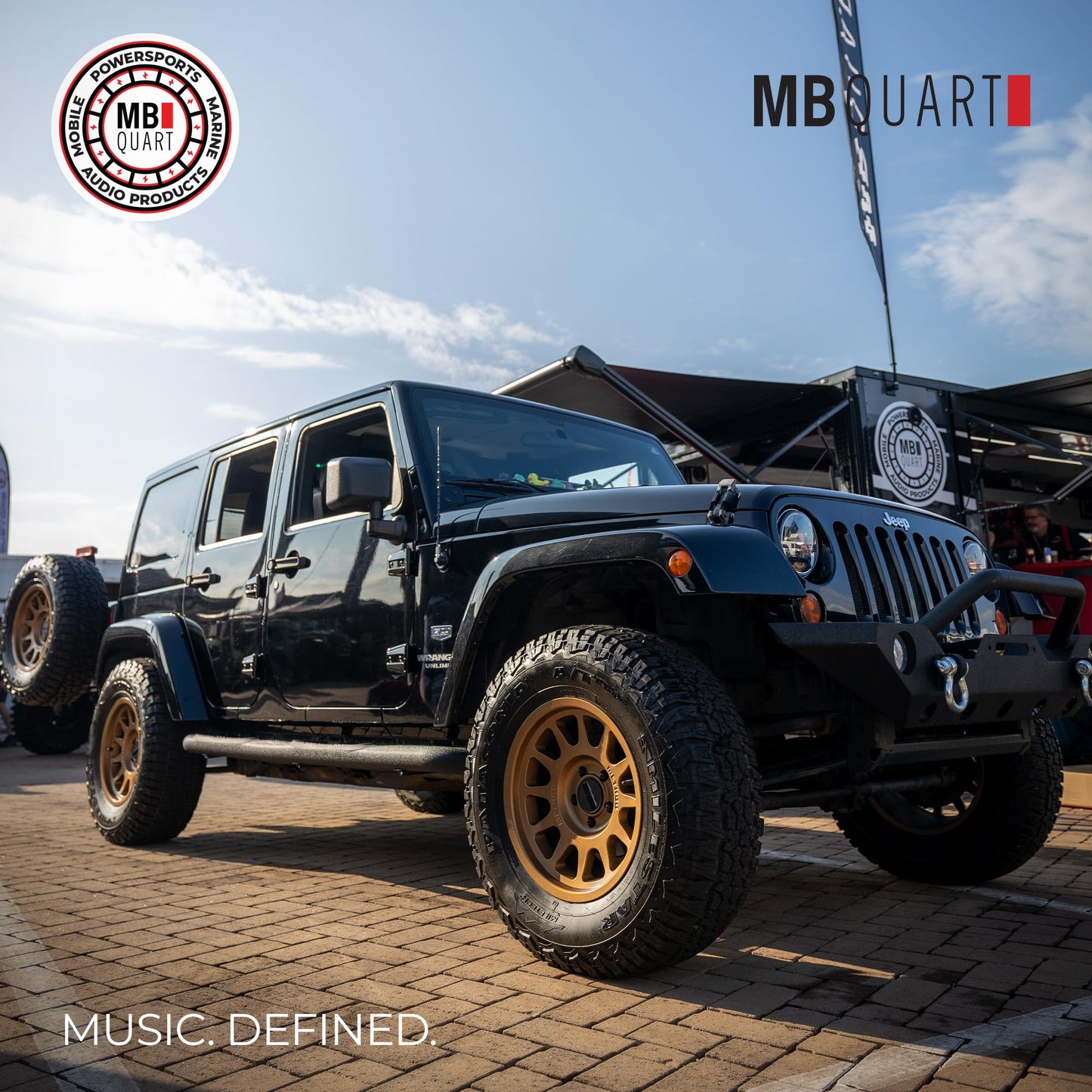 MB Quart MBQJ-48HRGB Jeep Wrangler JL/Gladiator JT Rear Soundbar with 8-Inch Compression Horn Speakers, Titanium Tweeters, RGB Light, Car Stereo Kit