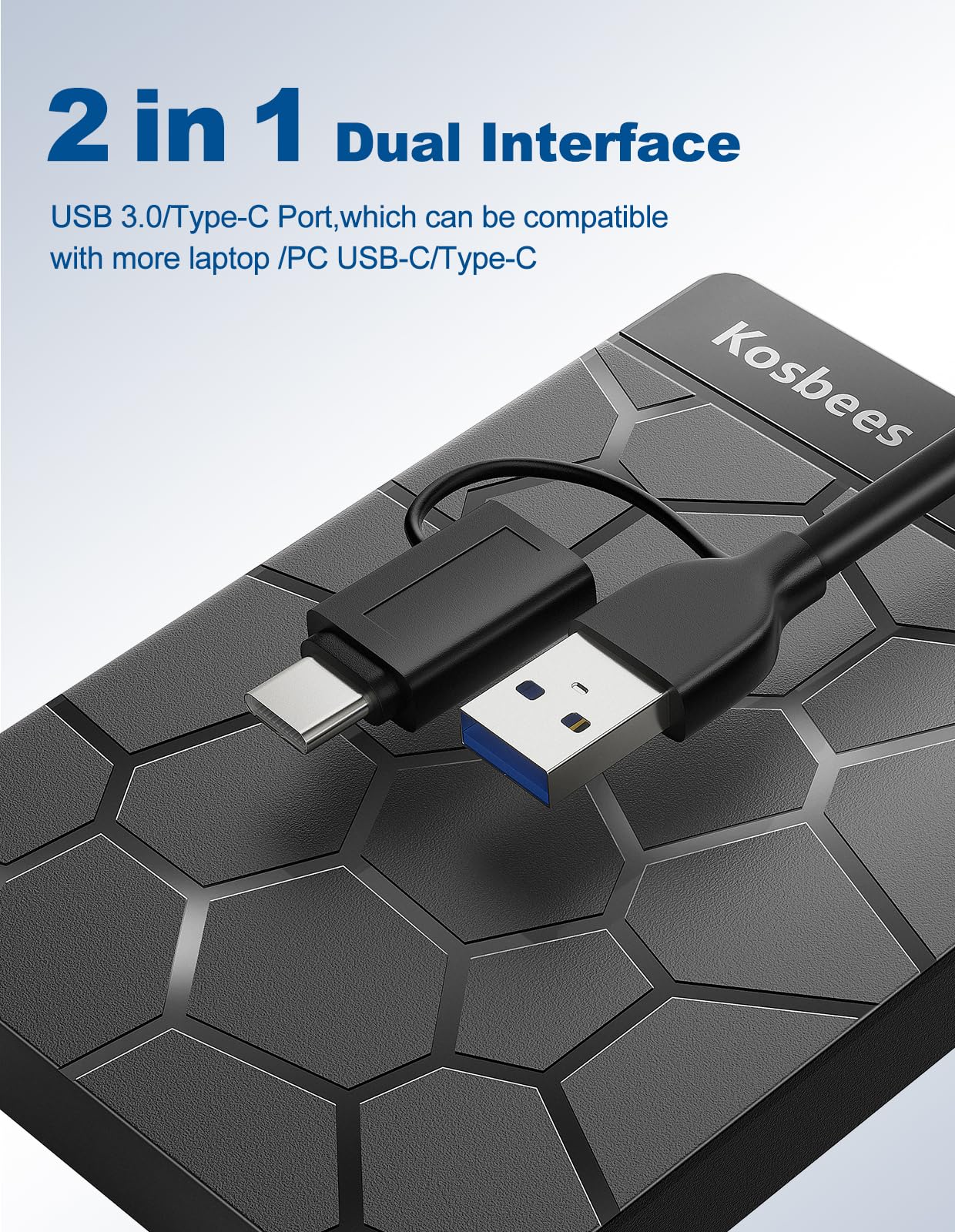 Kosbees 500 GB External Hard Drives,Portable Hard Drive for Windows,Ultra Slim External HDD Store Compatible with PC, MAC,Laptop,PS4, Xbox one, Xbox