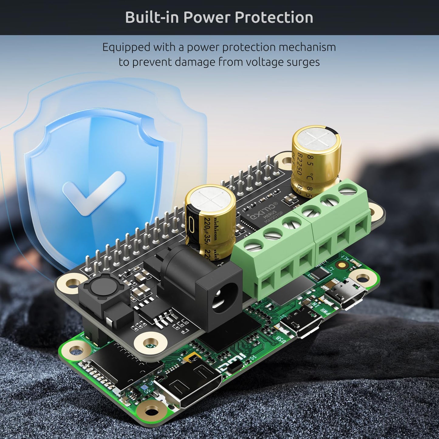 InnoMaker Audio Amplifier 2x80W Peak Output Class D HiFi AMP Pro Mini Hat 192KHz/24bit MA12070P for Raspberry Pi 5/4/Zero 2W Support Volumio, MoOde