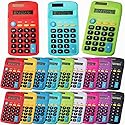 IJRPLM 18 Pack Mini Pocket Calculators, Solar & Battery Power, 8 Digit Display, Bulk for Students, Kids, School, Home, Office (9 Colors)