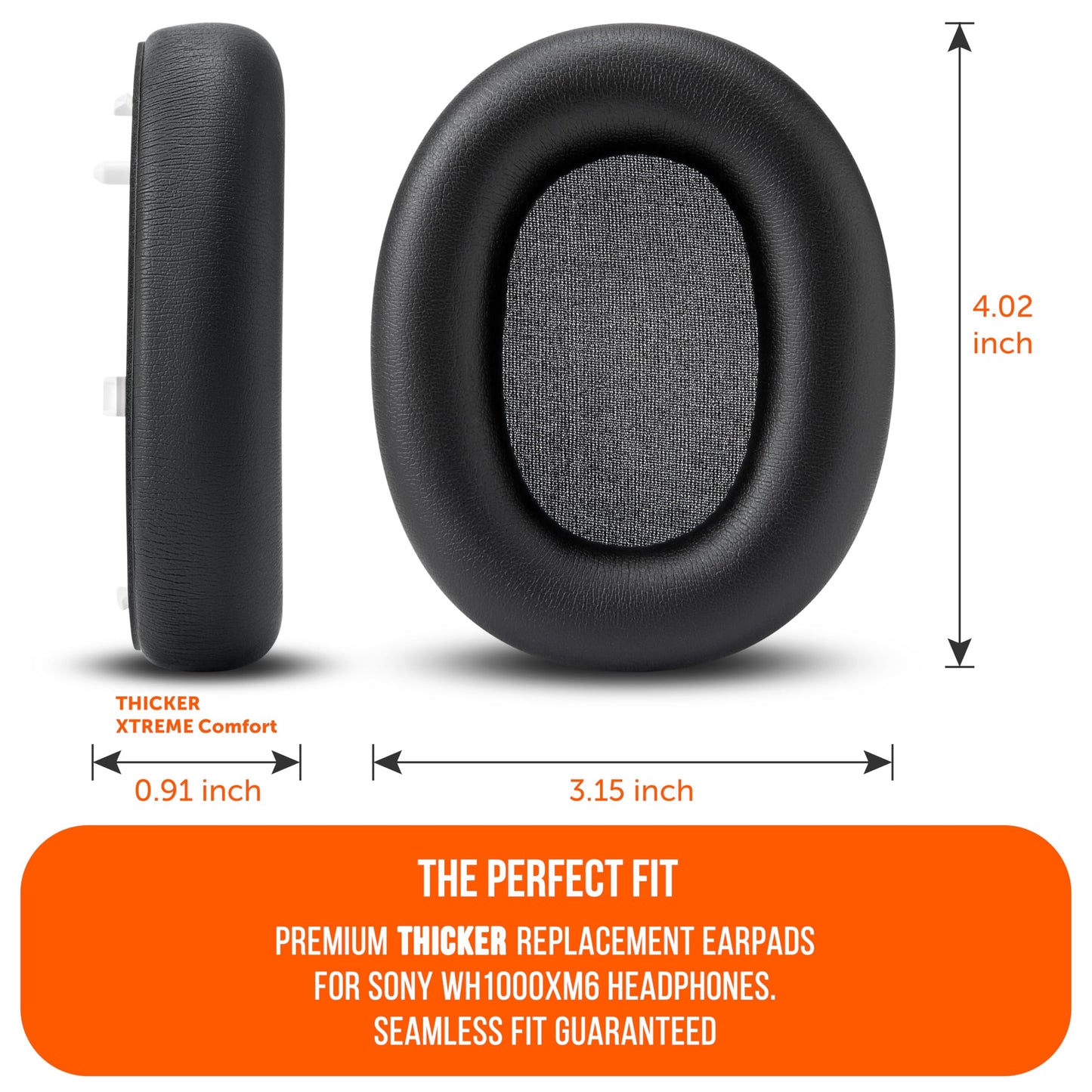WC PadZ XM6 XL - Extra Large Replacement Ear Pads Compatible with Sony WH-1000XM6 by Wicked Cushions | Bigger Ear Opening, Enhanced Comfort & Sound