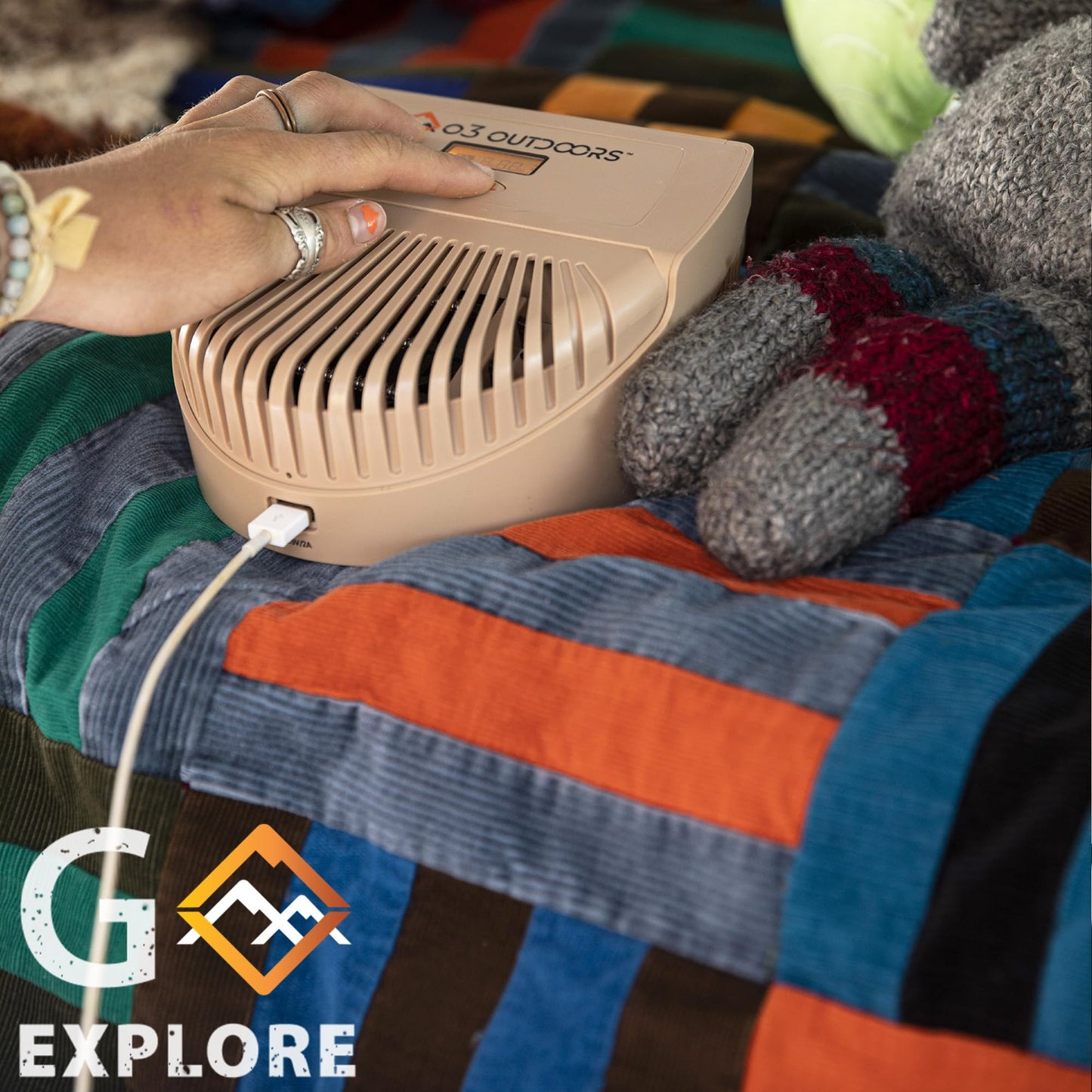 O3 Outdoors Overlander 750 Air Purifier & Odor Eliminator, Rechargeable, Compact Design, Variable Time Settings, USB Rechargeable, Outdoors, Sports