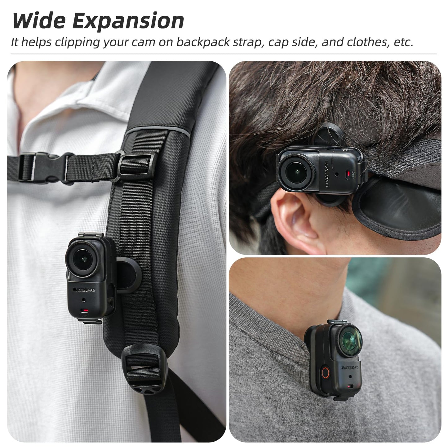 Honlyn Backpack Mount Clip for DJI Osmo Nano, 360 Rotatable, Body-Worn, Plastic, 23g, 1 Count