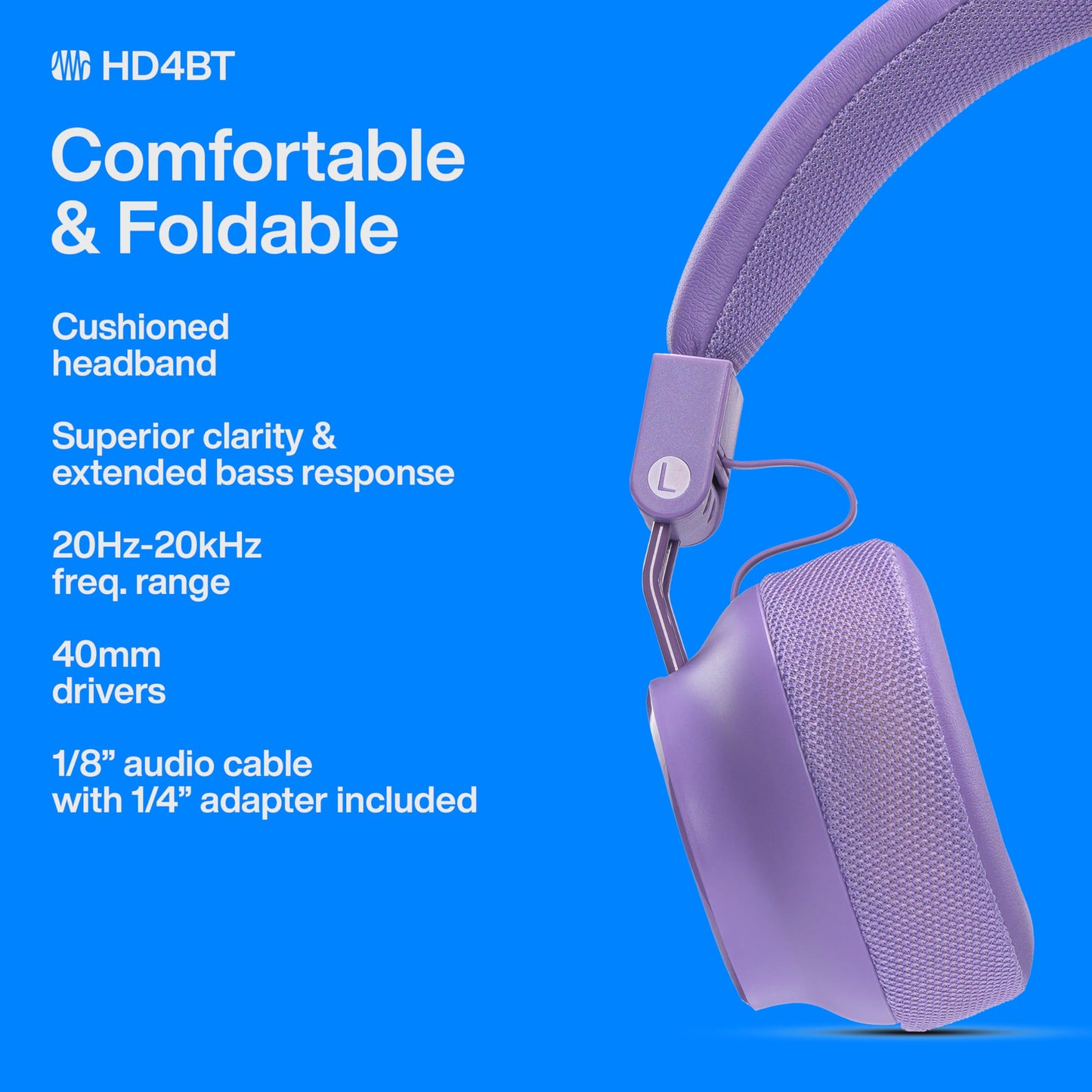 PreSonus Eris HD4BT - Over-Ear Closed-Back Wireless Headphones, Bluetooth, ANC Noise Cancelling, Up to 60 Hours Battery Life, Studio Headphones…