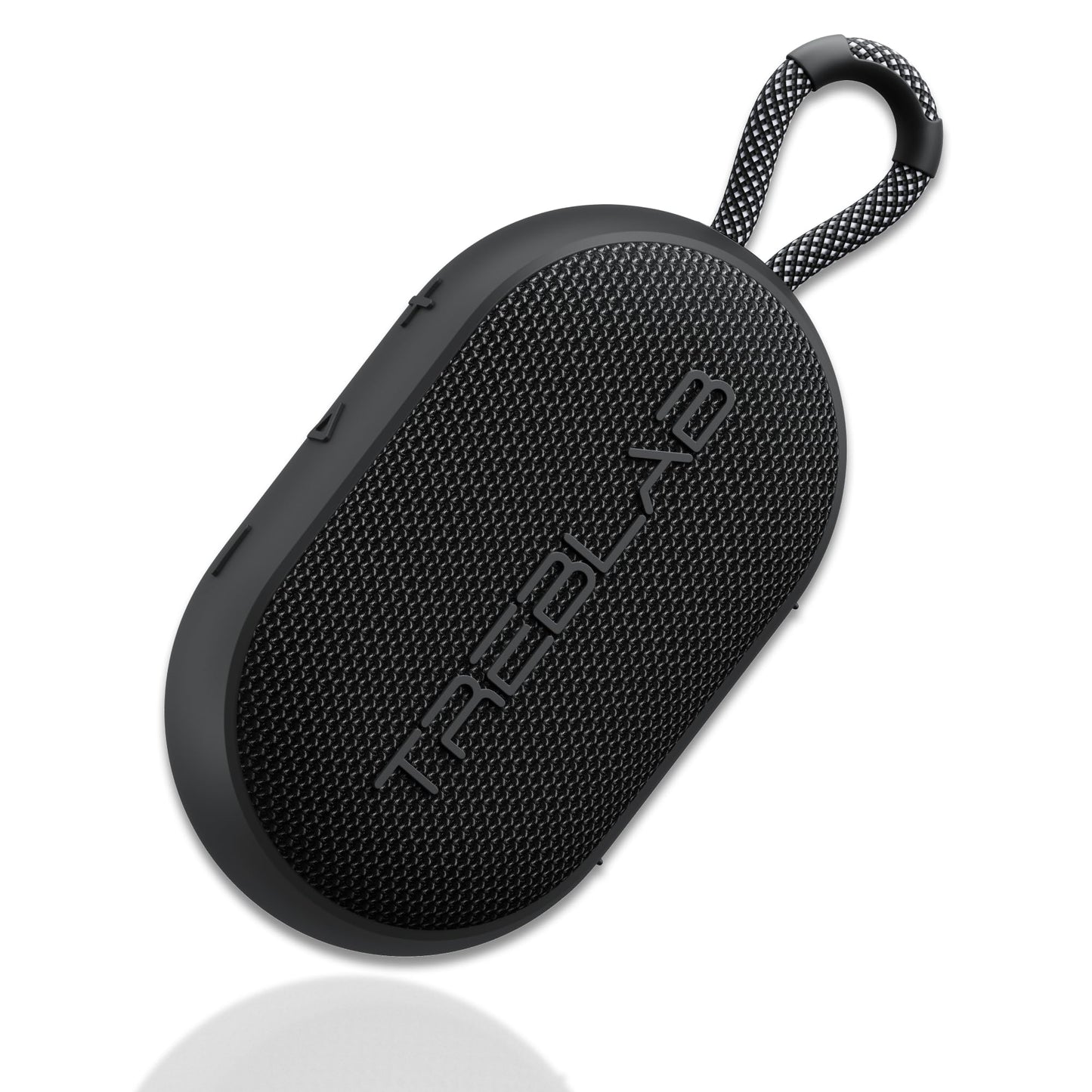 TREBLAB HD-Go - Ultra Portable Hand Held Speaker with Clip, 7W Power with Bass, 16H Playtime, IPX7 Waterproof, Built-in Mic, Compact & Lightweight