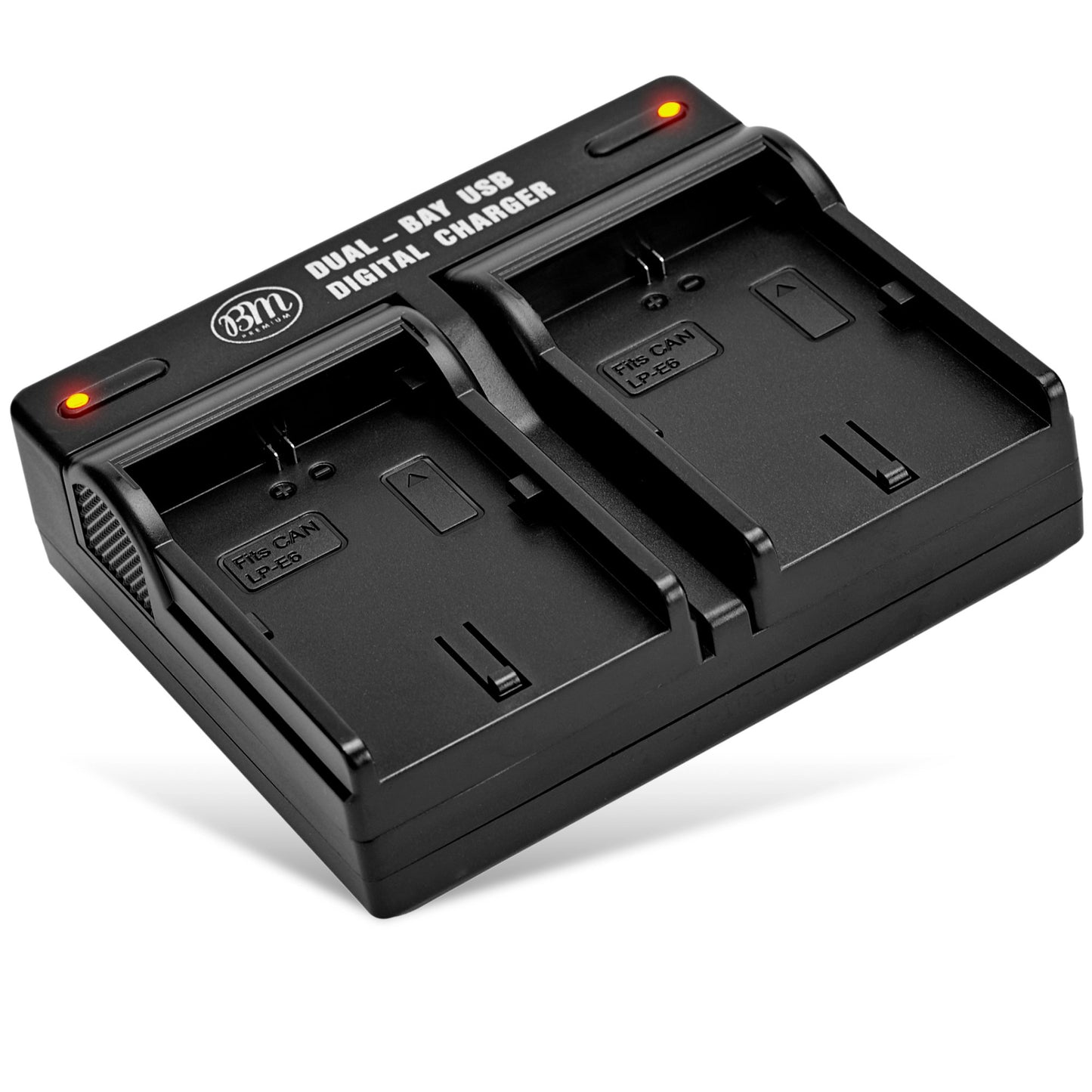 BM LP-E6, LP-E6N Dual Bay Battery Charger for Canon EOS R, EOS 90D, EOS 60D, EOS 70D, EOS 80D, EOS 5D II, EOS 5D III, EOS 5D IV, EOS 5Ds, EOS 6D, EOS