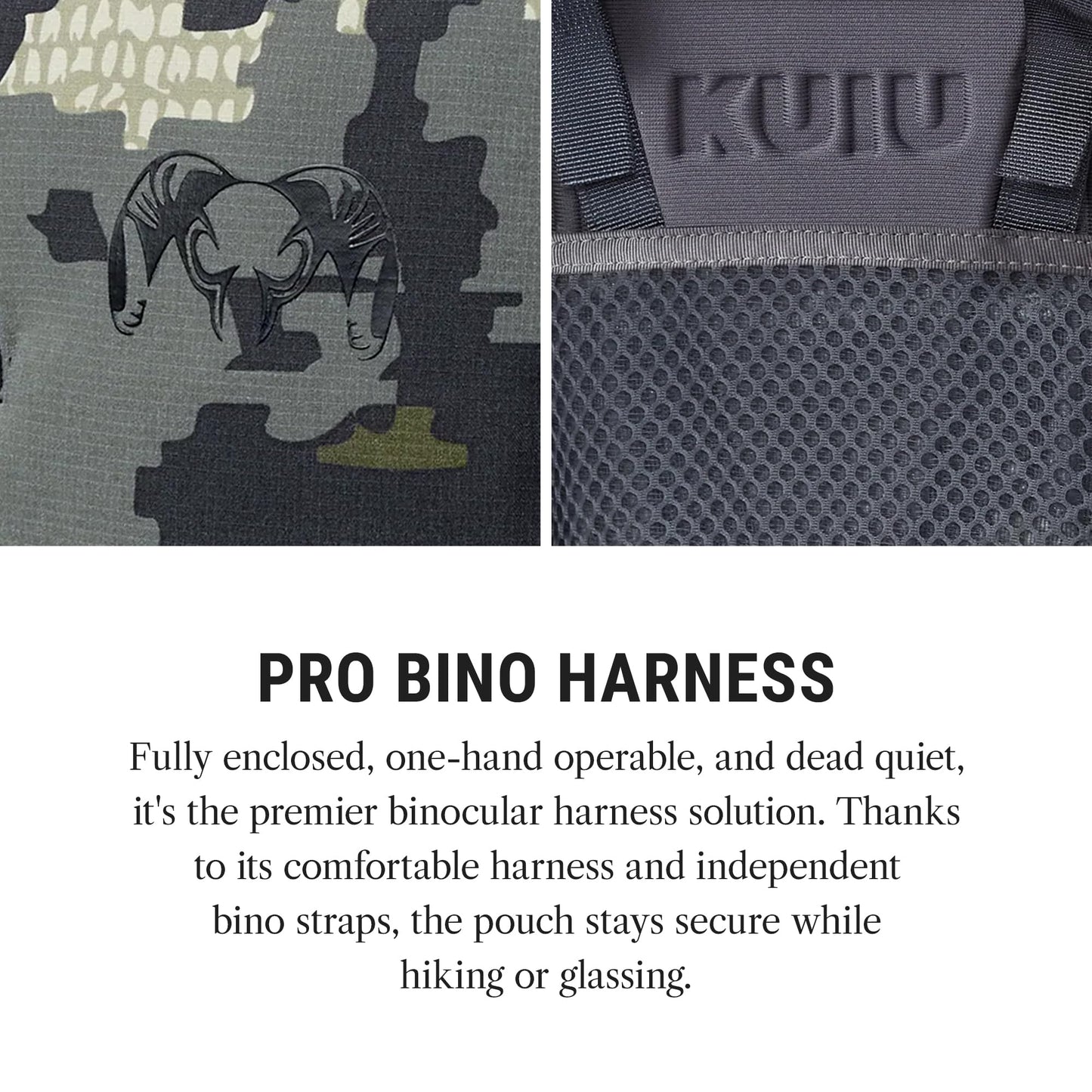 KUIU PRO Bino Harness - Waterproof, Adjustable, One-Hand Lid, Custom Foam Shims, Hydration Rig Compatible Binocular Harness