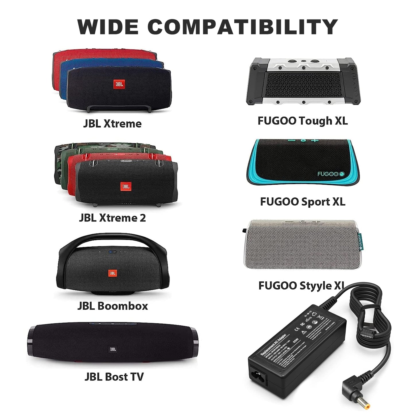 Onadrive 19V AC/DC Charger Compatible for JBL Xtreme 2 - Only Compatible for JBL Boombox, Xtreme, Extreme Portable Wireless Bluetooth Waterproof…