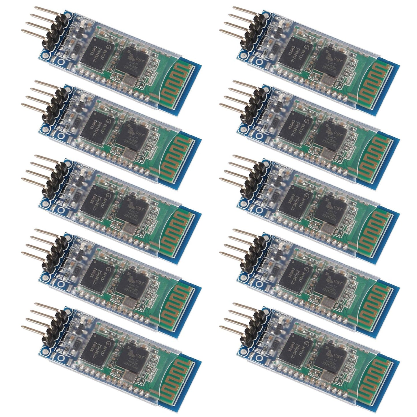 ACEIRMC 10pcs HC-06 RS232 4 Pin Wireless Bluetooth Serial RF Transceiver Module Bi-Directional Serial Channel Slave Mode for Arduino