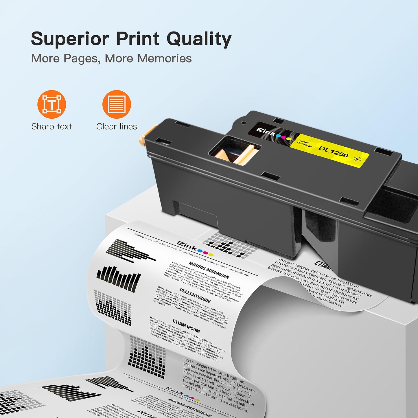 E-Z Ink Compatible Toner Cartridge Replacement for Dell 1250 810WH C5GC3 XMX5D WM2JC to use with 1250c C1760nw C1765nfw 1350cnw 1355cn 1355cnw Printer