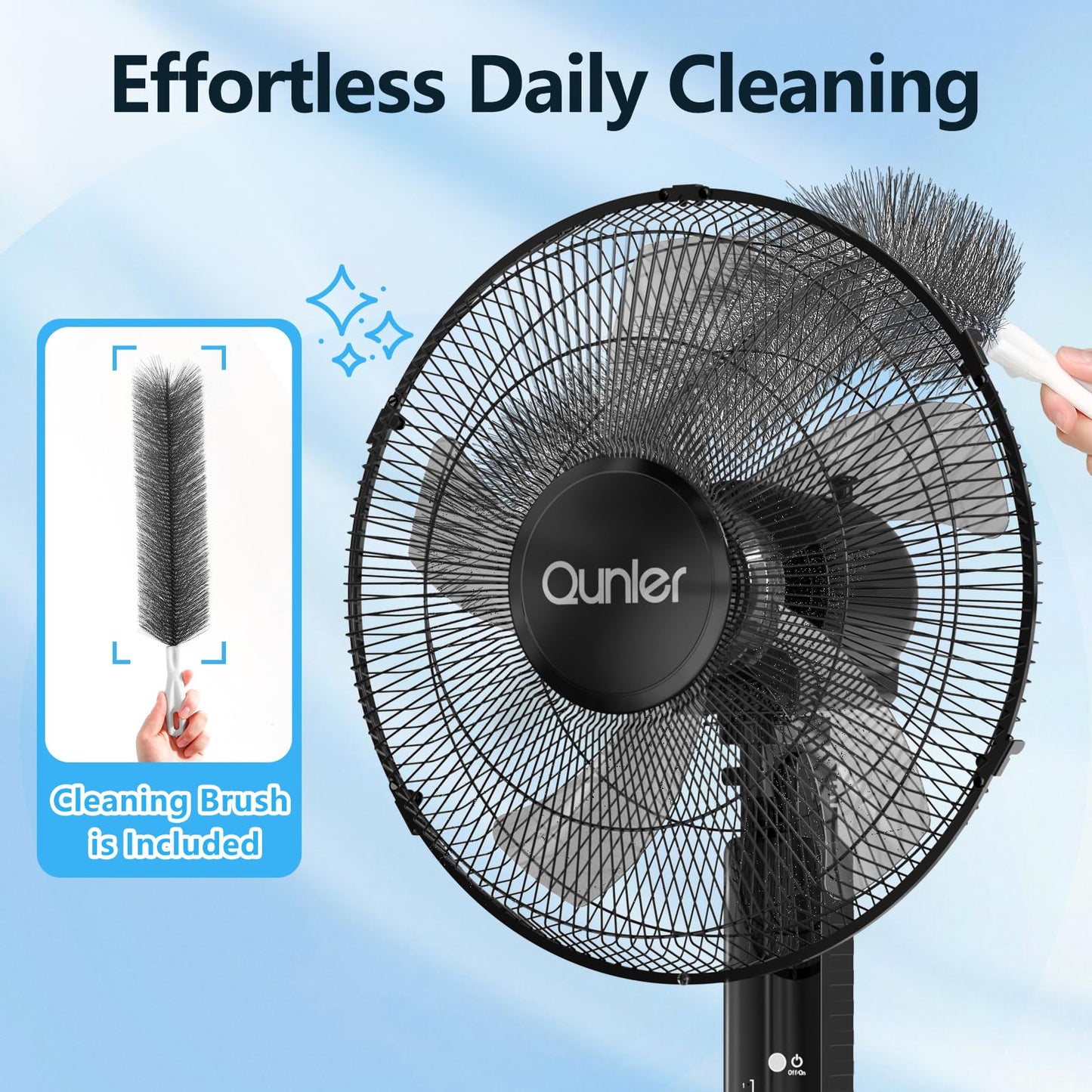 TBBSC 16"" Pedestal Fan with Remote, 3-Speed Height Adjustment Standing Fan 10H Timer Oscillating Cooling Fan