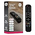 GE LG TV Remote Control Replacement, LG Universal Remote Control for Smart TV, Direct Replacement, Streaming Hotkeys, Ergonomic, Black, 81686