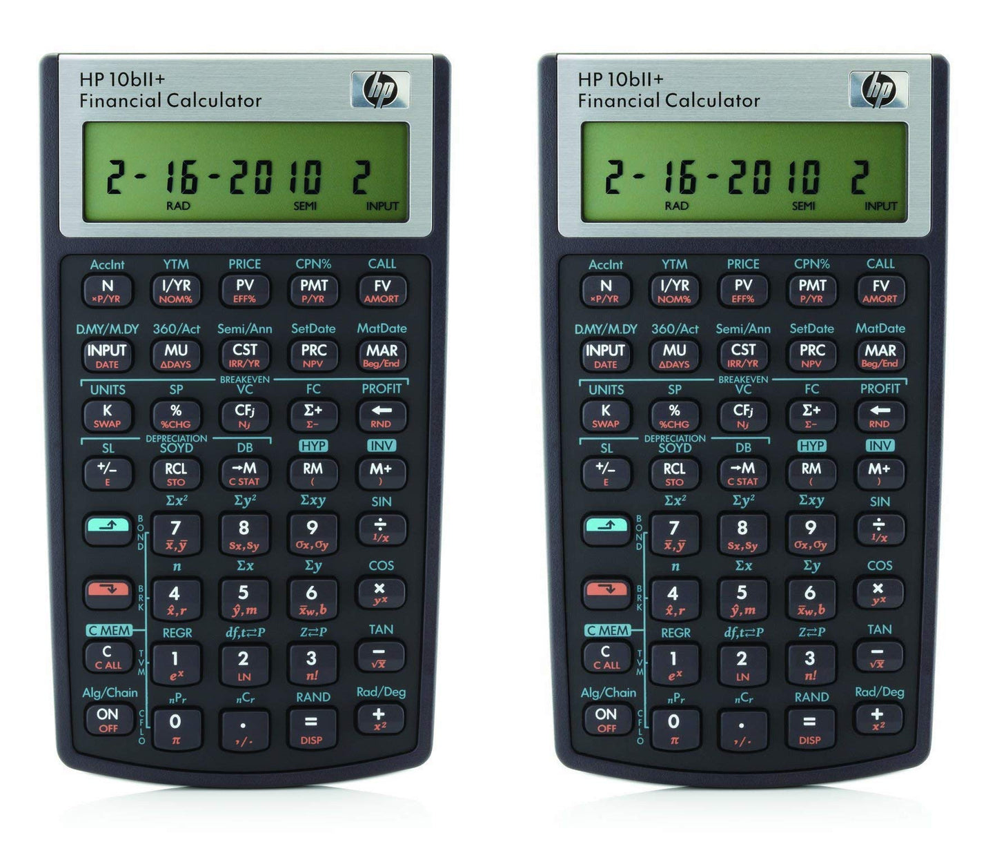 HP 10bII+ Financial Calculator (NW239AA), 2 Pack